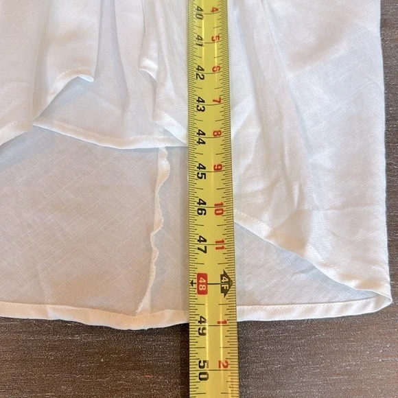 Do+Be Be White Button Front Tie Mini Dress Sleeveless Sz M Collared Flat Pleats - Picture 6 of 16